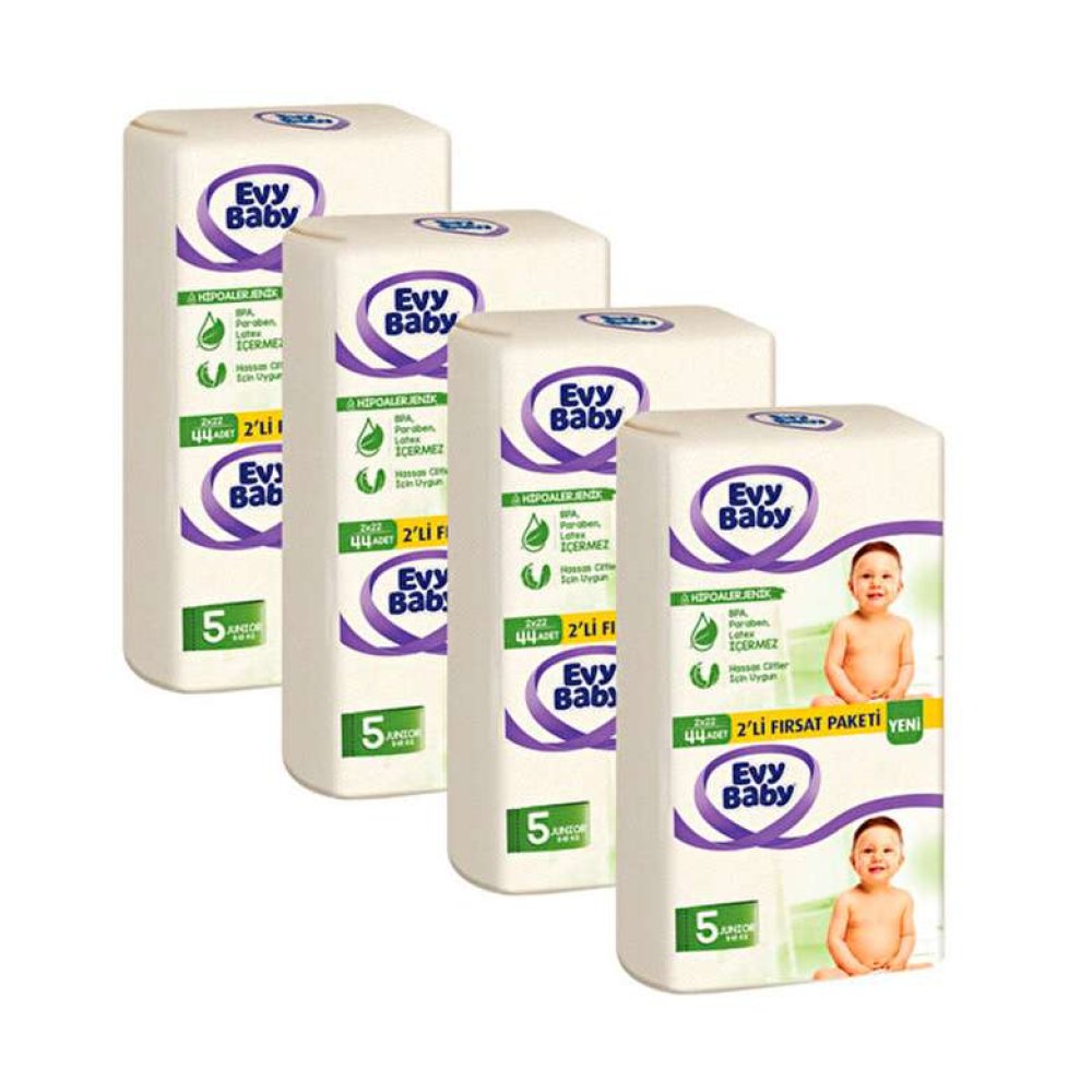 Evy Baby Diaper No:5 Junior 2 Opportunity Package 4x44 Pieces