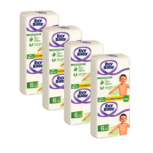 Evy Baby Diaper No:6 XL 2 Opportunity Package 4x38 Pieces