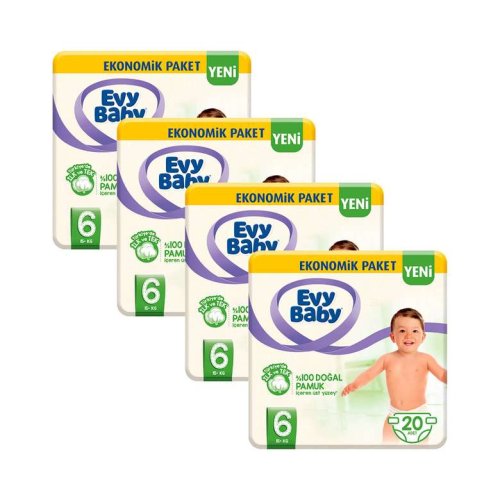 Evy Baby Diaper No:6 XL Economic Package 4x20 Pieces