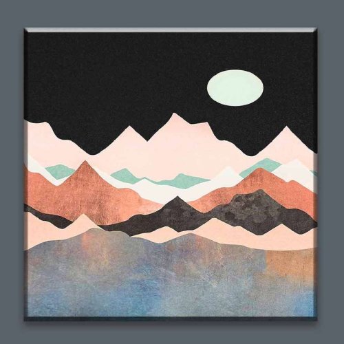 Embroidered Canvas Painting 50X50 - Moon