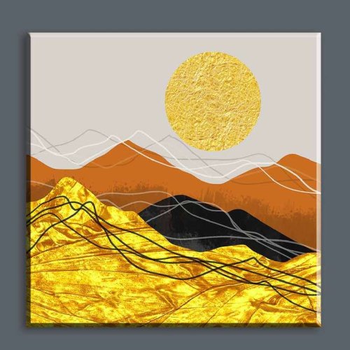 Embroidered Canvas Painting 50X50 - Sun