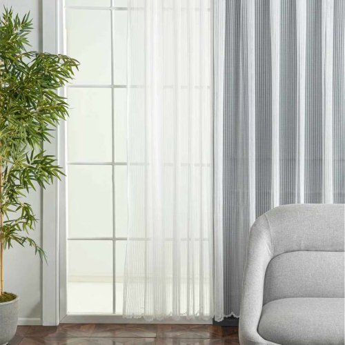 Knitted Pleated Ready Made Curtain 300x260 cm