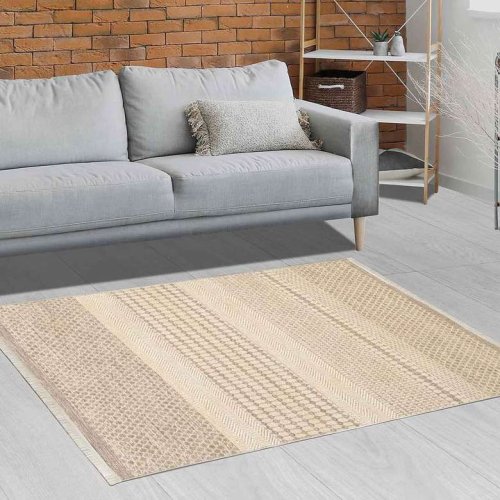 Digital Printed Carpet 120x180 cm Brown-cream