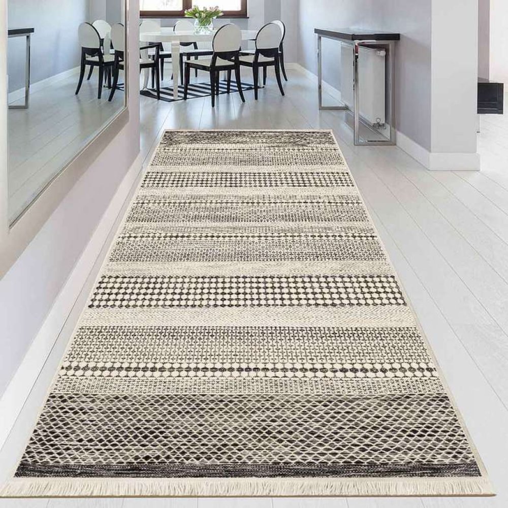 Digital Printed Runner 100x30, Grey-white