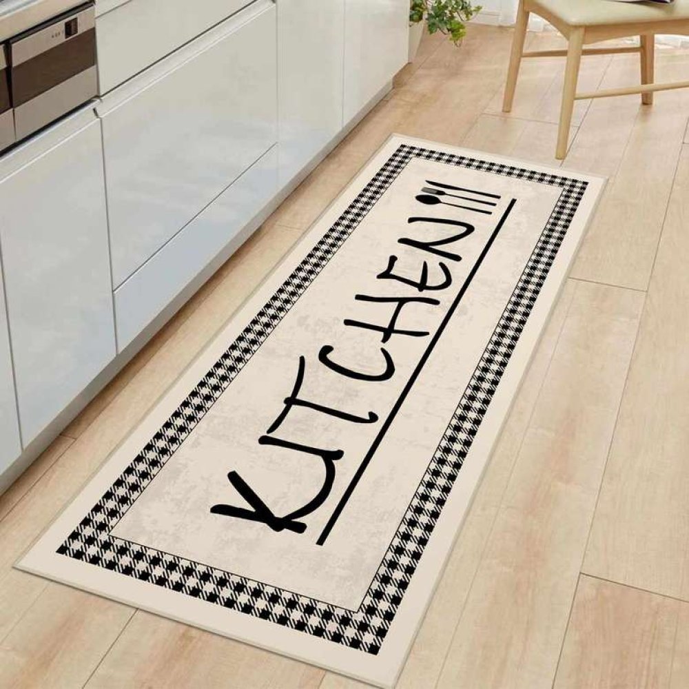 Kitchen Carpet 80 x 200 cm Beige Black