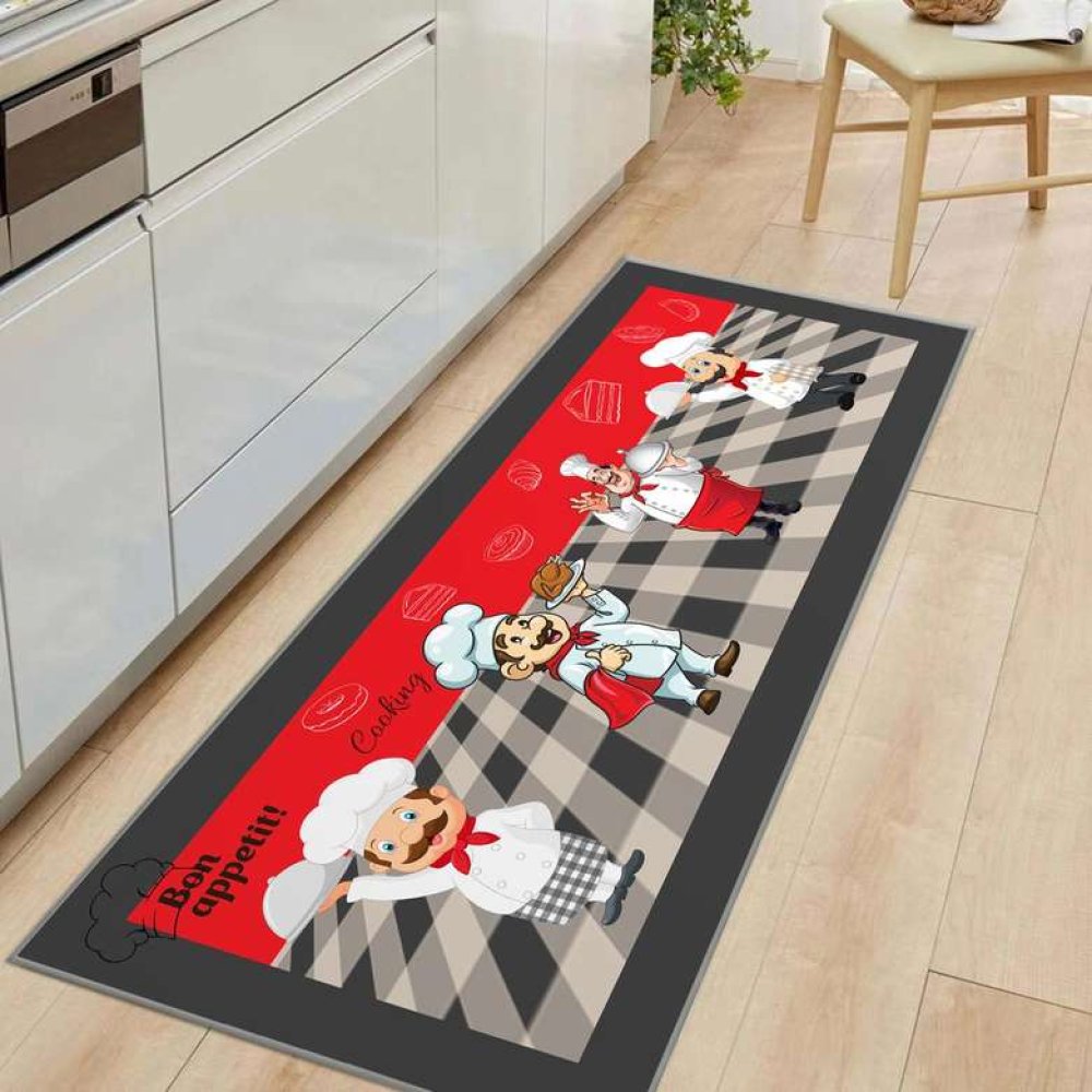 Kitchen Carpet 80x200 Cm - Black-Red