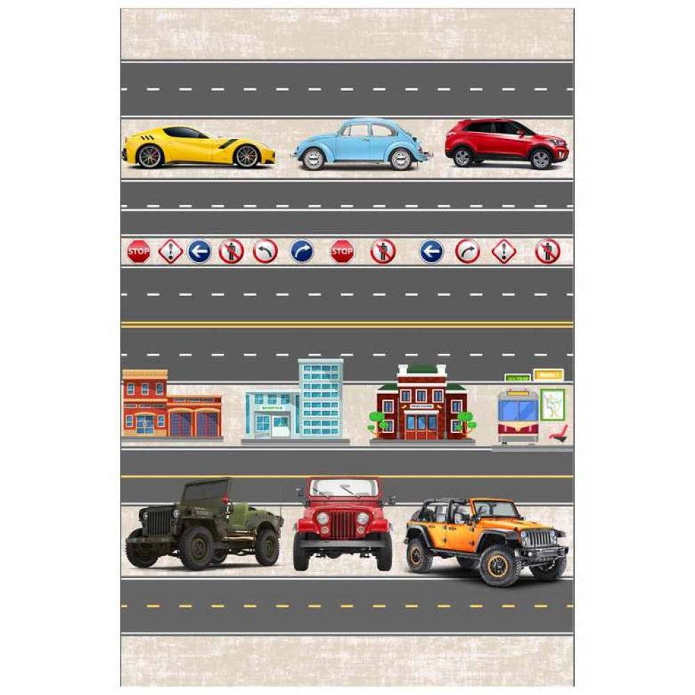 Fringed Children's Carpet 100x150 Cm - Gray