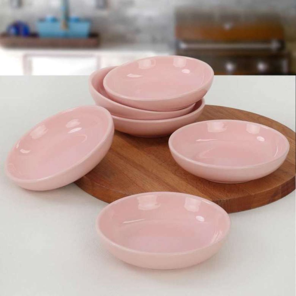 Keramika Light Pink Ring Cookie/Sauce Holder 13 Cm 6 Pieces