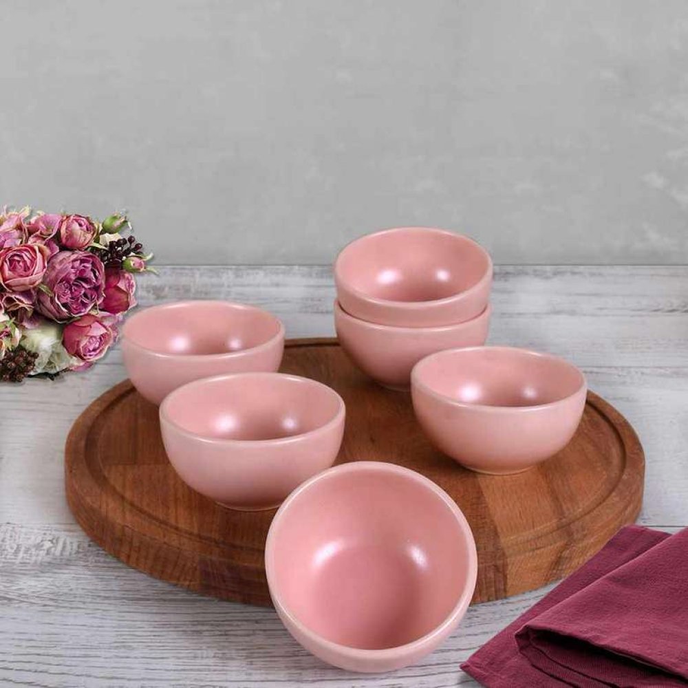 Keramika Matte Light Pink Cloud Snack / Sauce Bowl 8 Cm 6 Pcs