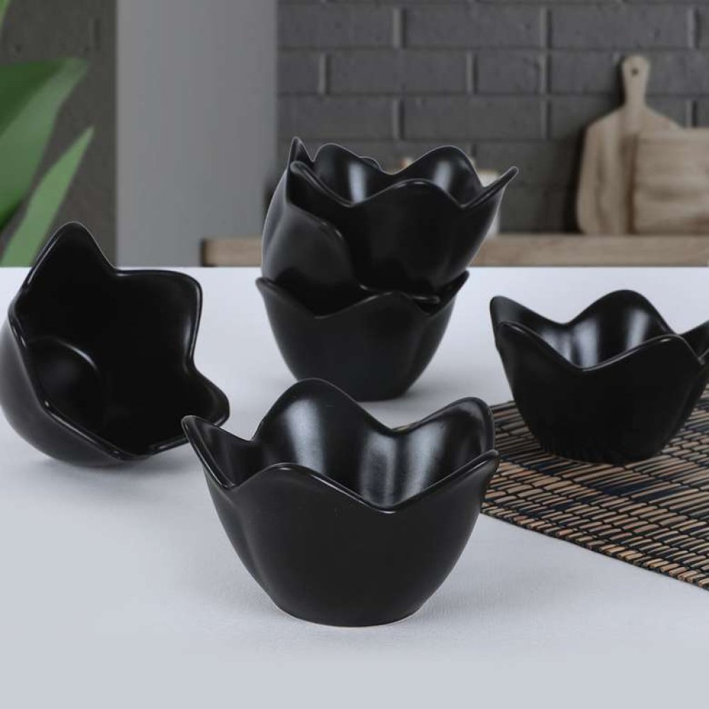 Keramika Matte Black Lily Snack Bowl 12 Cm 6 Pieces