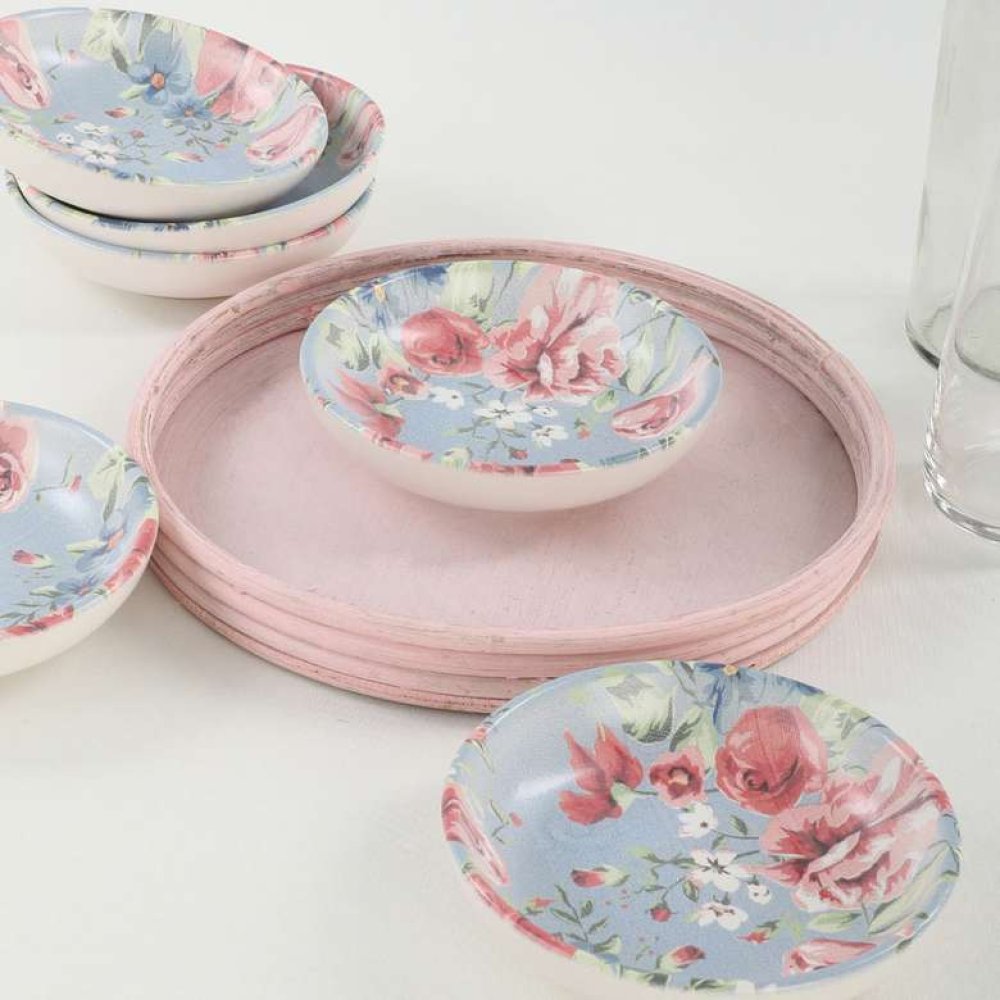 Keramika Rose Blue Ring Cookie/Sauce 13 Cm 6 Pieces
