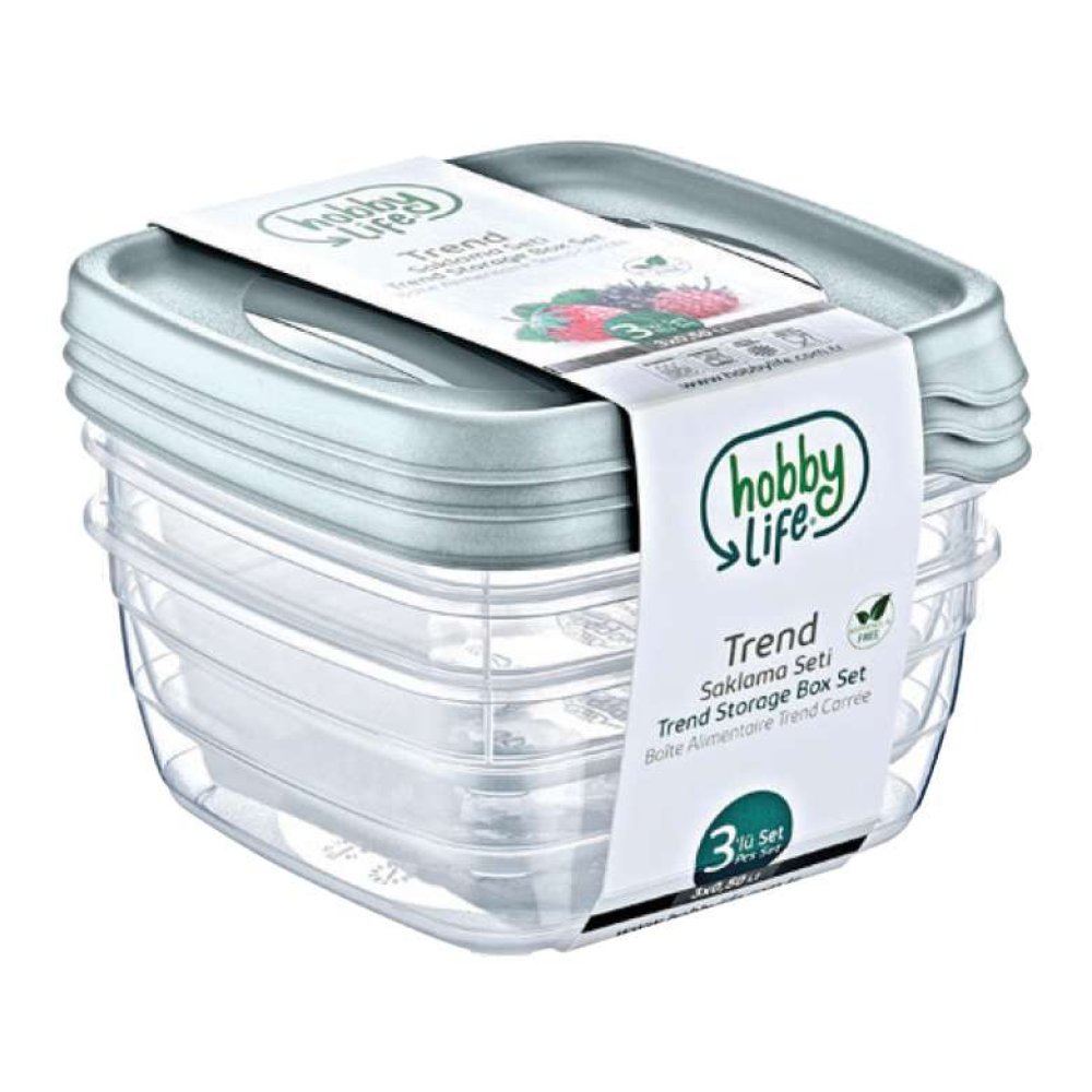 Trend Storage Container 3 Pcs 1.5 L Blue