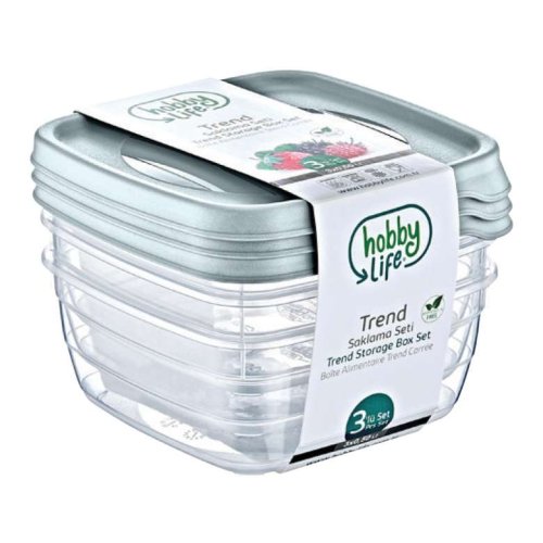 Trend Storage Container 3 Pcs 1.5 L Blue