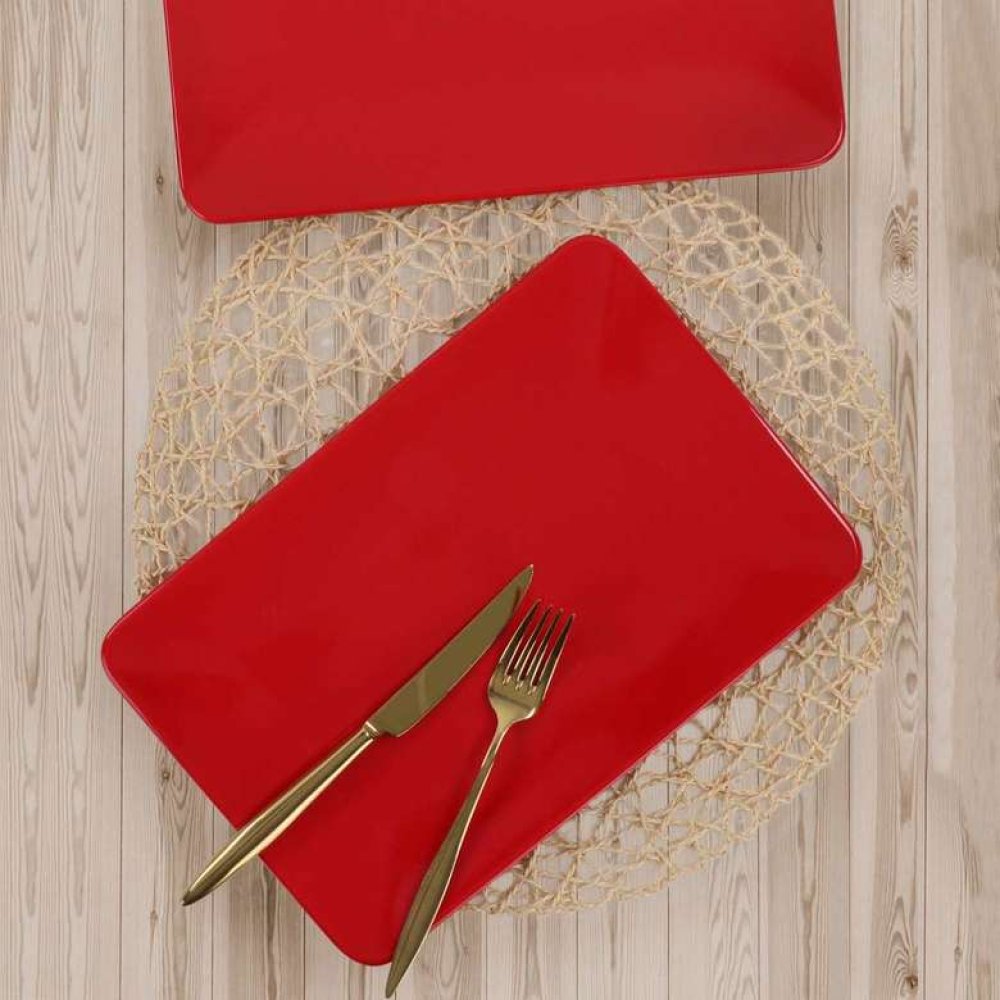 Keramika Red Siera Boat Plate 31 Cm 2 Pieces