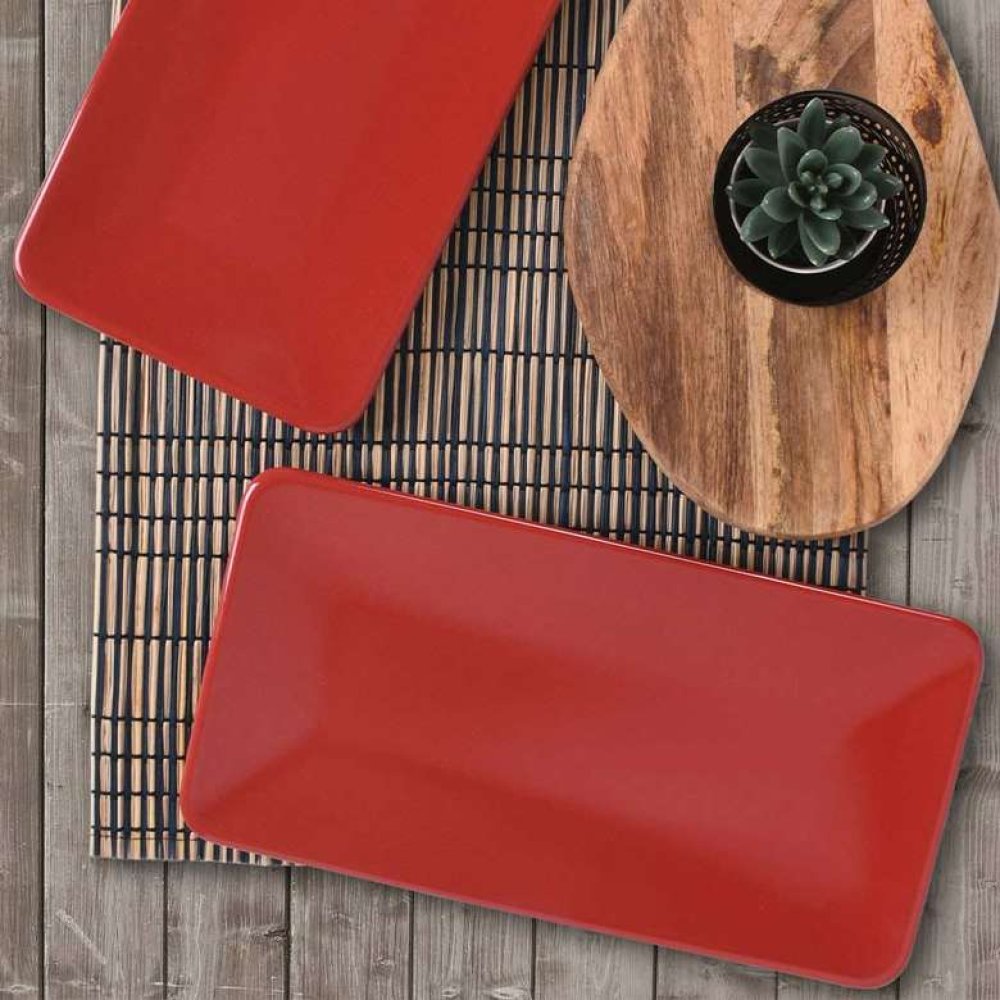 Keramika Red Siera Boat Plate 33 Cm 2 Pieces