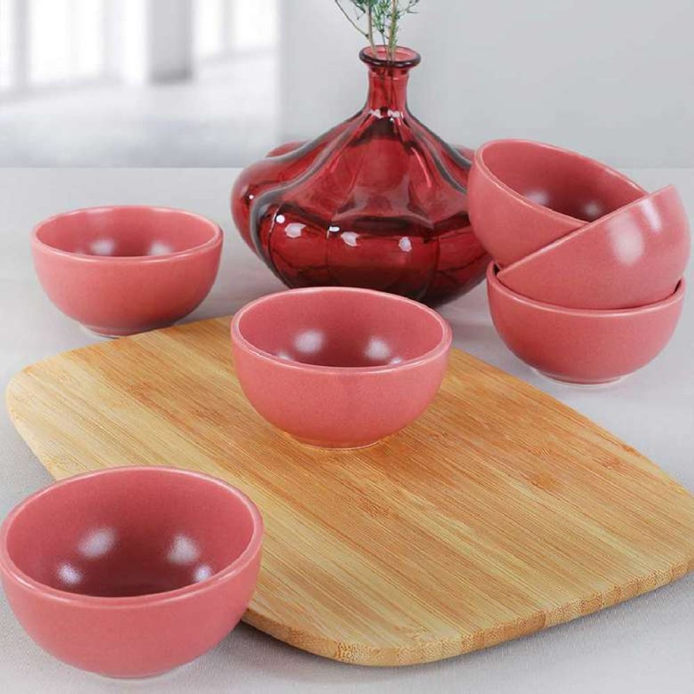 Keramika Matte Dried Rose Cloud Bowl 8 Cm 6 Pcs