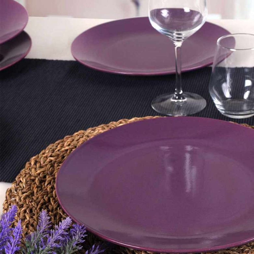 Keramika Purple Aegean Serving Plate 25 Cm 6 Pieces