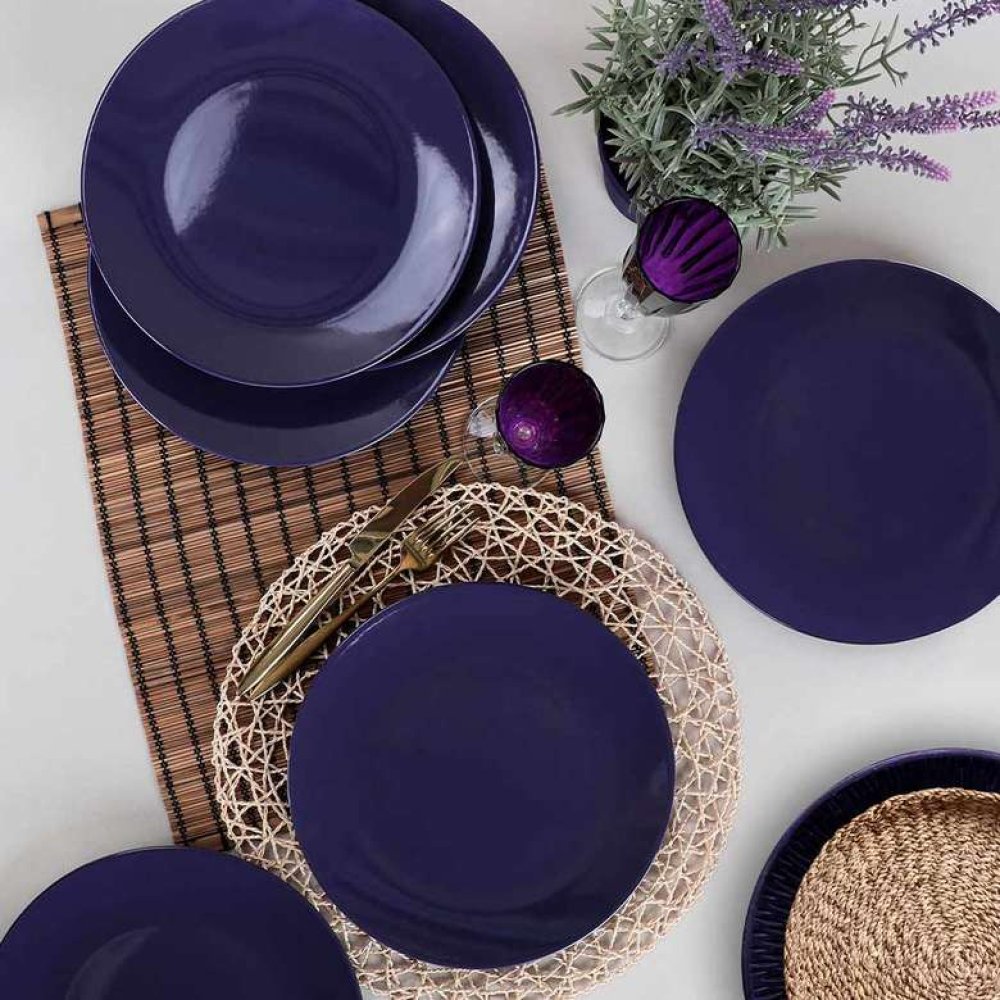 Keramika Purple Aegean Serving Plate 26 Cm 6 Pieces