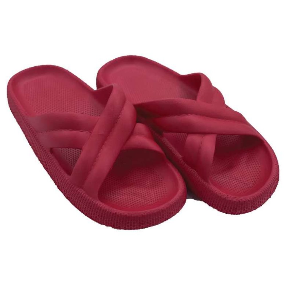 Women's Thick Cross Slippers Red