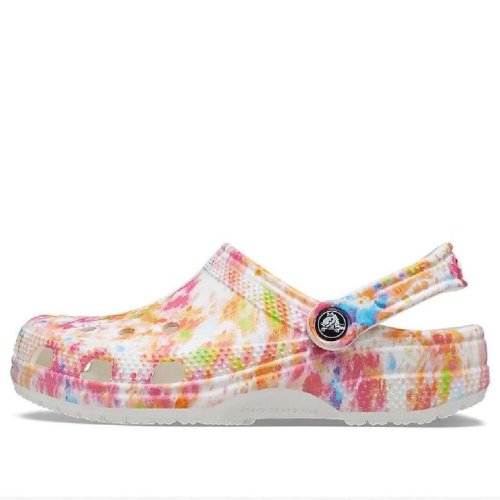 Crocs Classic Tie Dye Graphic Clog 205453-83B Womens Slippers Pink White