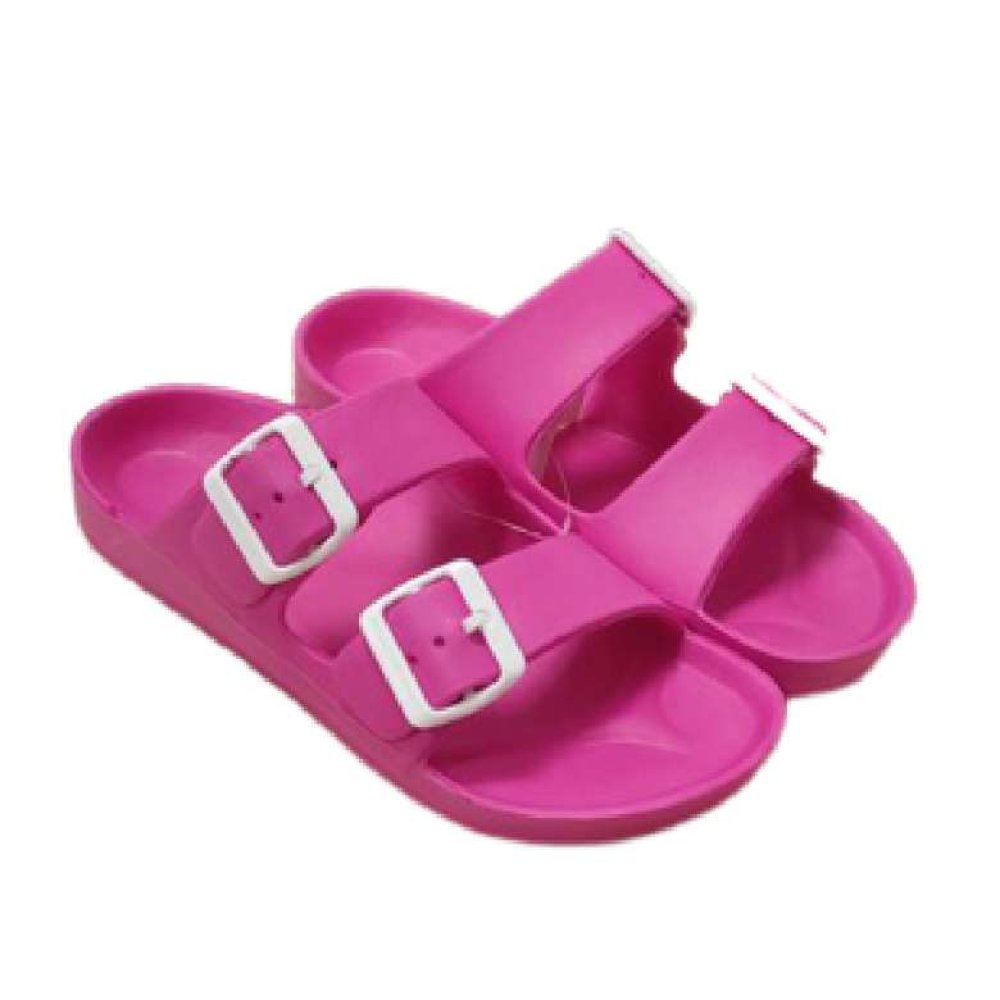 Juno Women's Double Buckled Slippers Pink