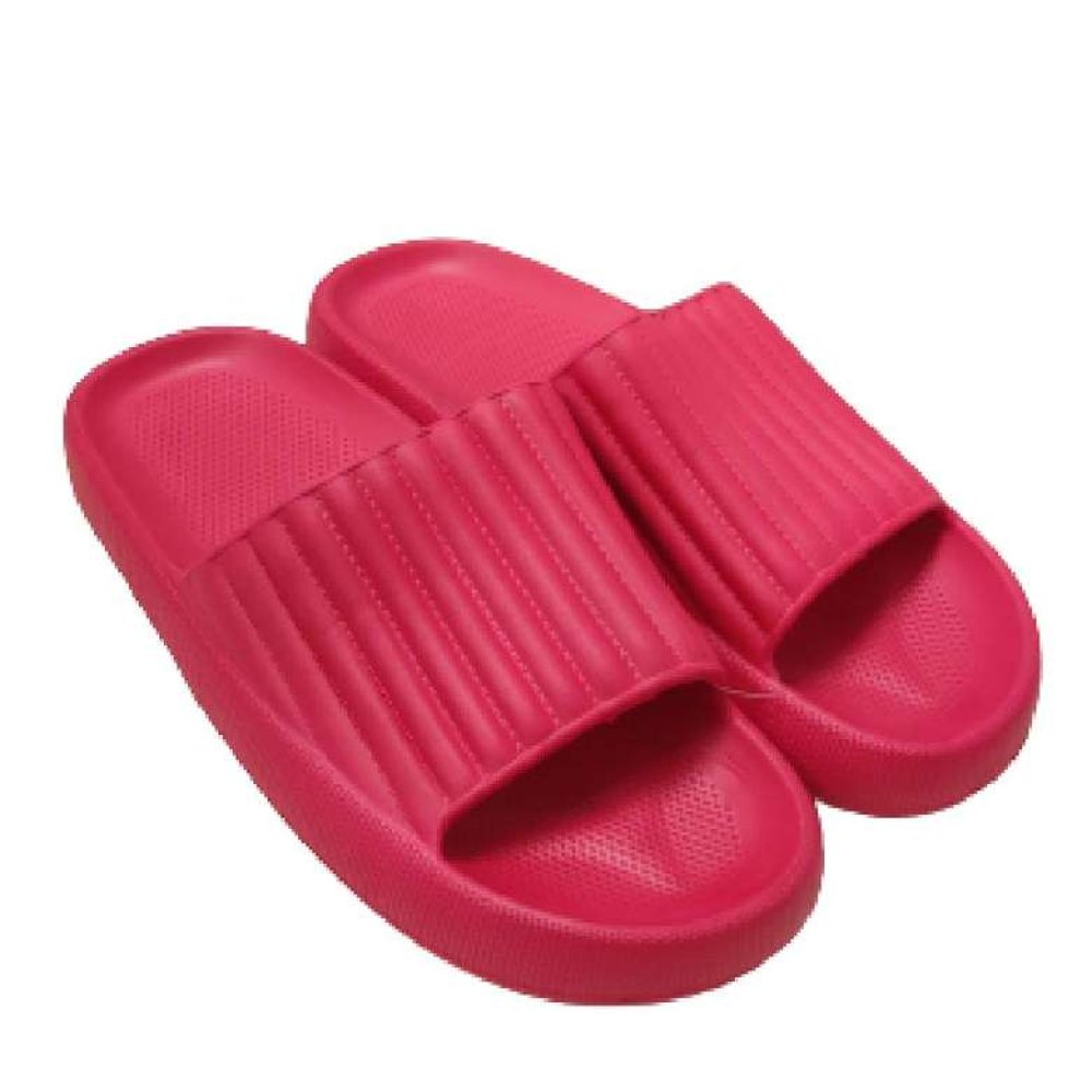 Juno Women's Thick Sole Corduroy Slippers Red