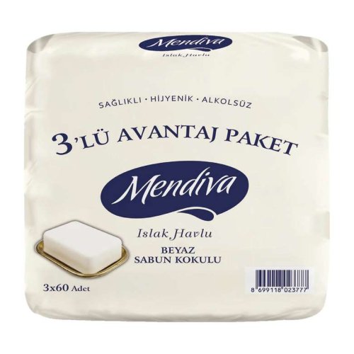 Mendiva Wet Towel Soap Scented 3X60 Cm