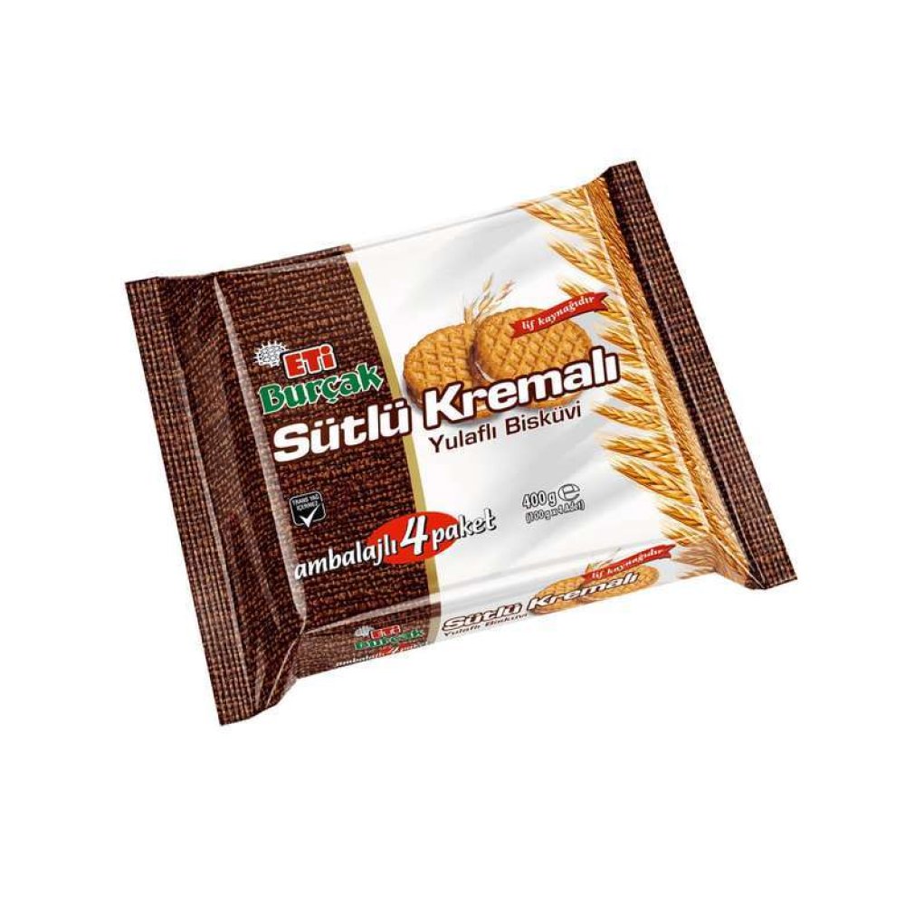 Eti Burçak Biscuits With Milk Cream 4X100 G