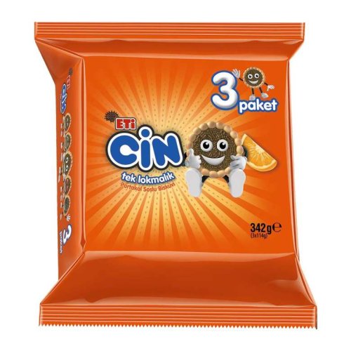 Eti Cin Single Bite Biscuit with Orange Jelly 3x114 G