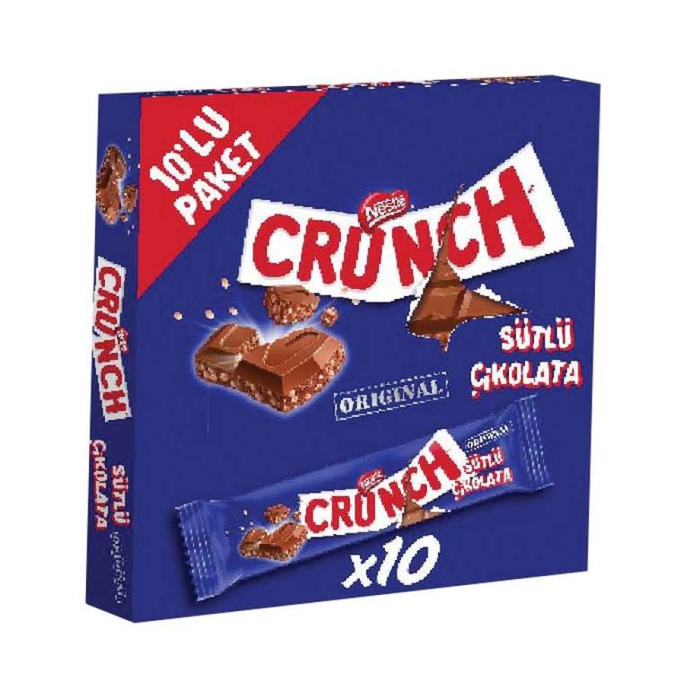 Nestle Crunch Milk Chocolate with Crispy Rice 10x31.5 G