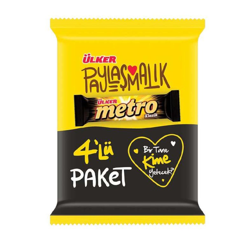 Ülker Metro Caramel Nougat Bar Chocolate 4x36 G