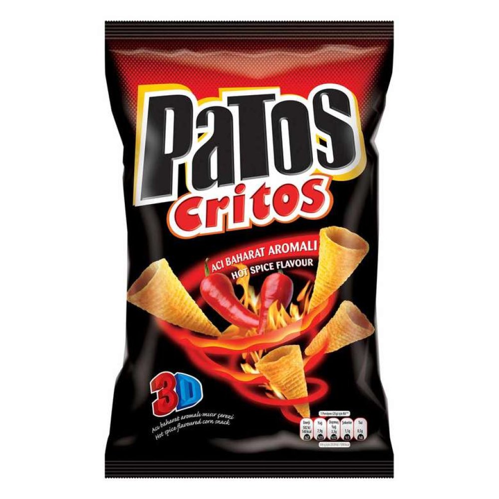 Patos Critos Chips Corn Hot Spicy 115 G