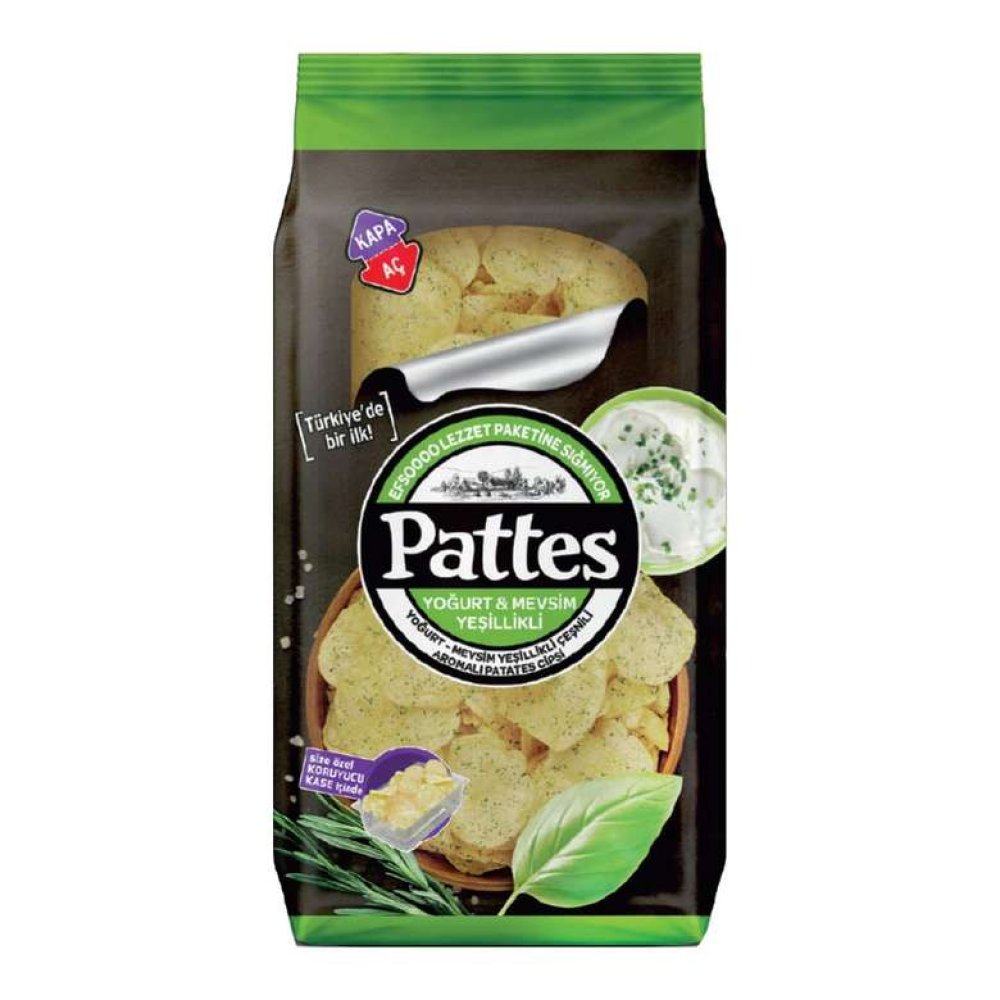 Pattes Chips Potato Yogurt Seasonal Green Flavored Flavored 100 G
