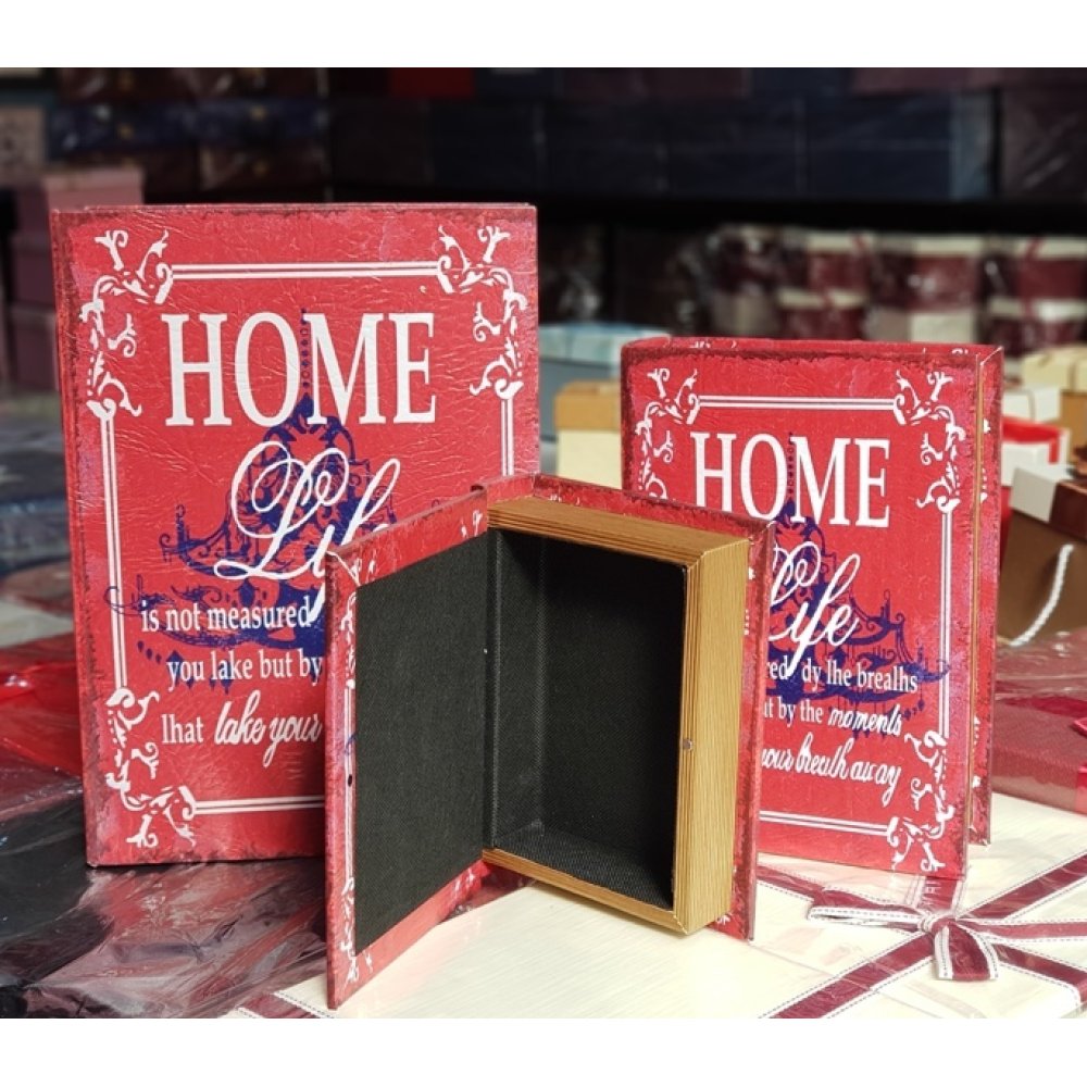 Wooden Book Gift Box Set of 3