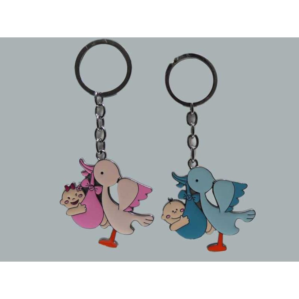 Keyring Baby Stork Blue P10-600