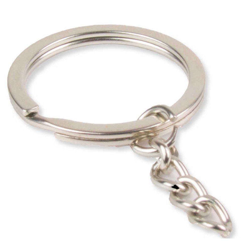 Key Ring With Chain Metal 5 Cm Silver Pk:50 Kl:100