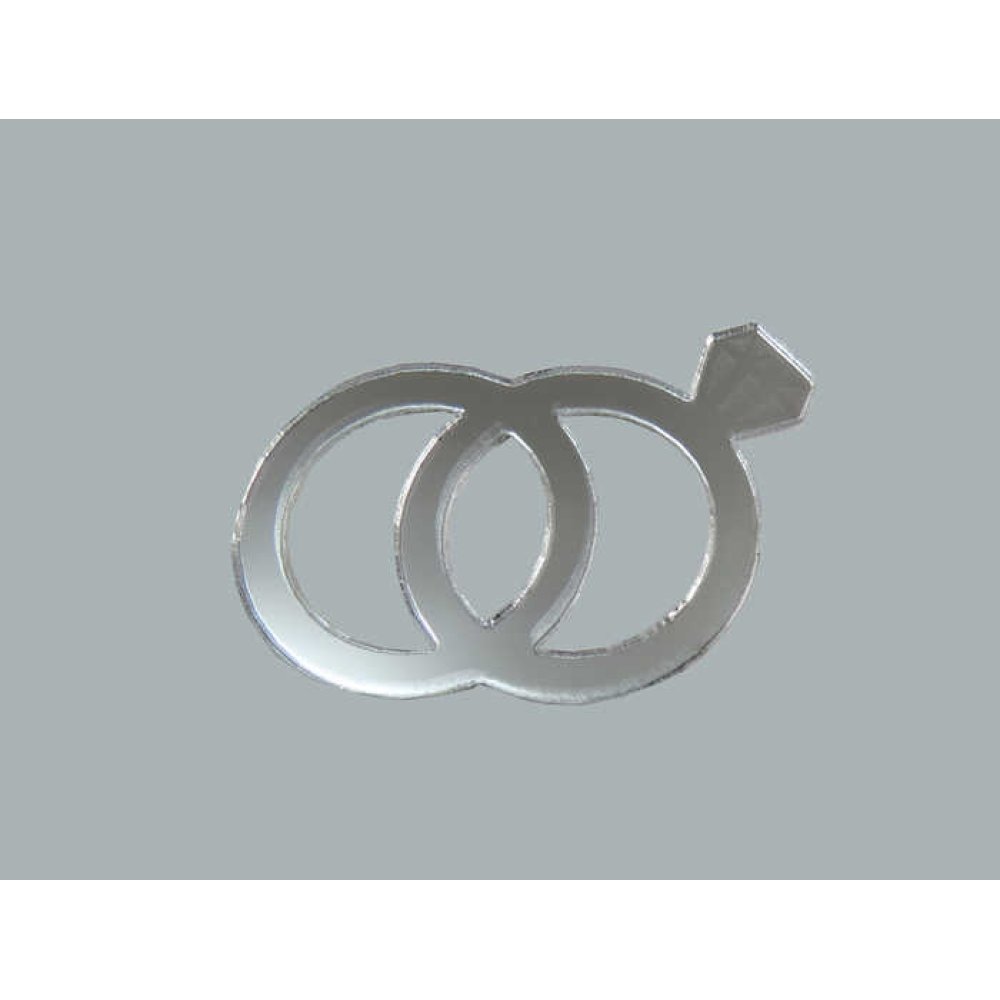 Mirror Plexi Wedding Links Silver P10