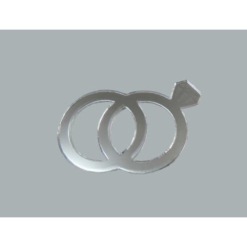 Mirror Plexi Wedding Links Silver P10