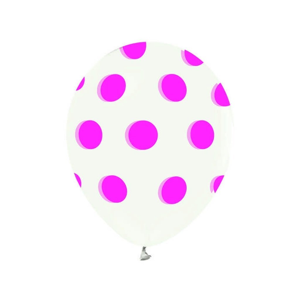 Balloon Printed 12 Inch Clear Clear Points Pink Pk:100 Kl:50
