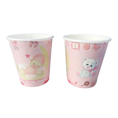 Glass Cardboard Pink 8Oz P8