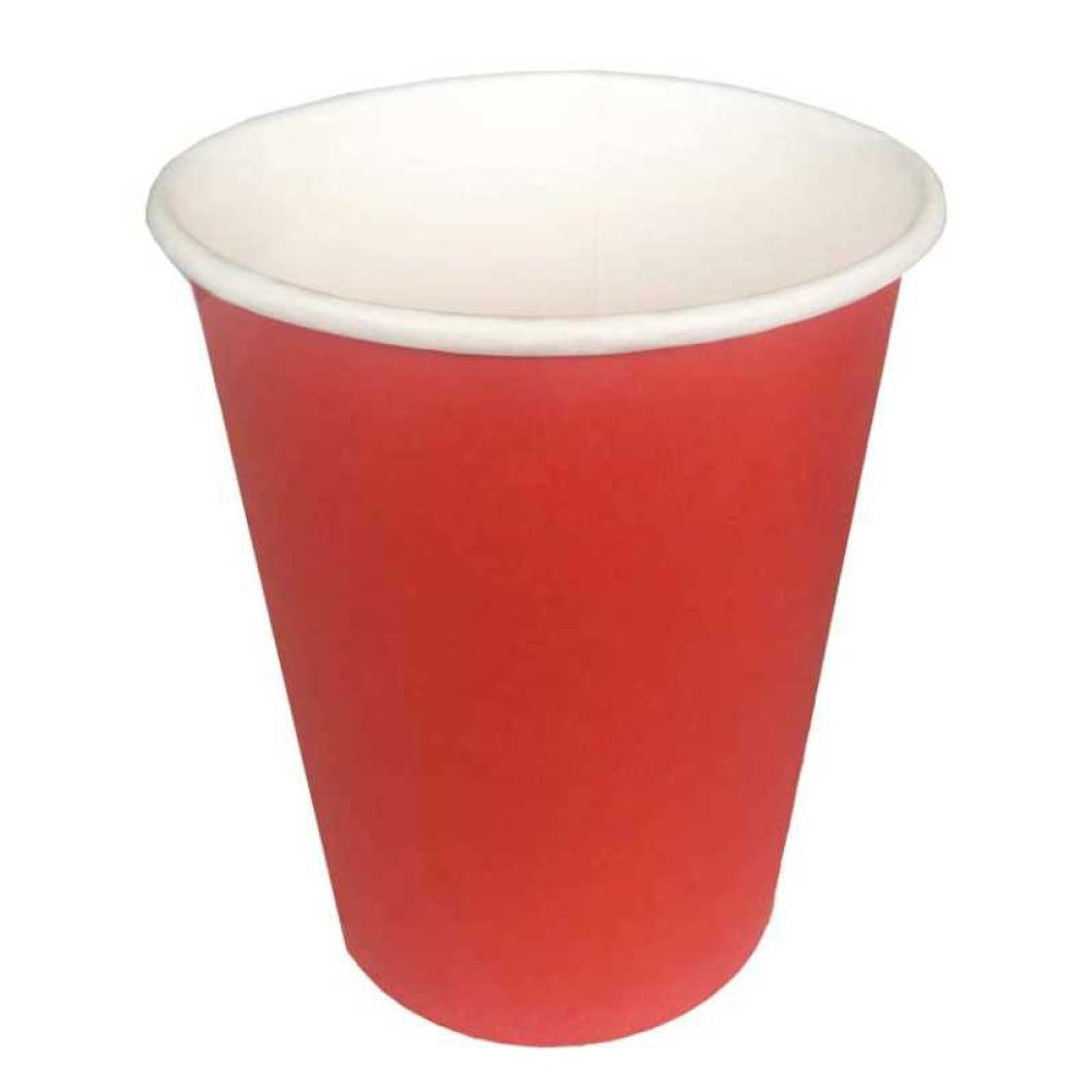 Cup Carton Plain Color 8Oz Red Pk:8 Kl:24