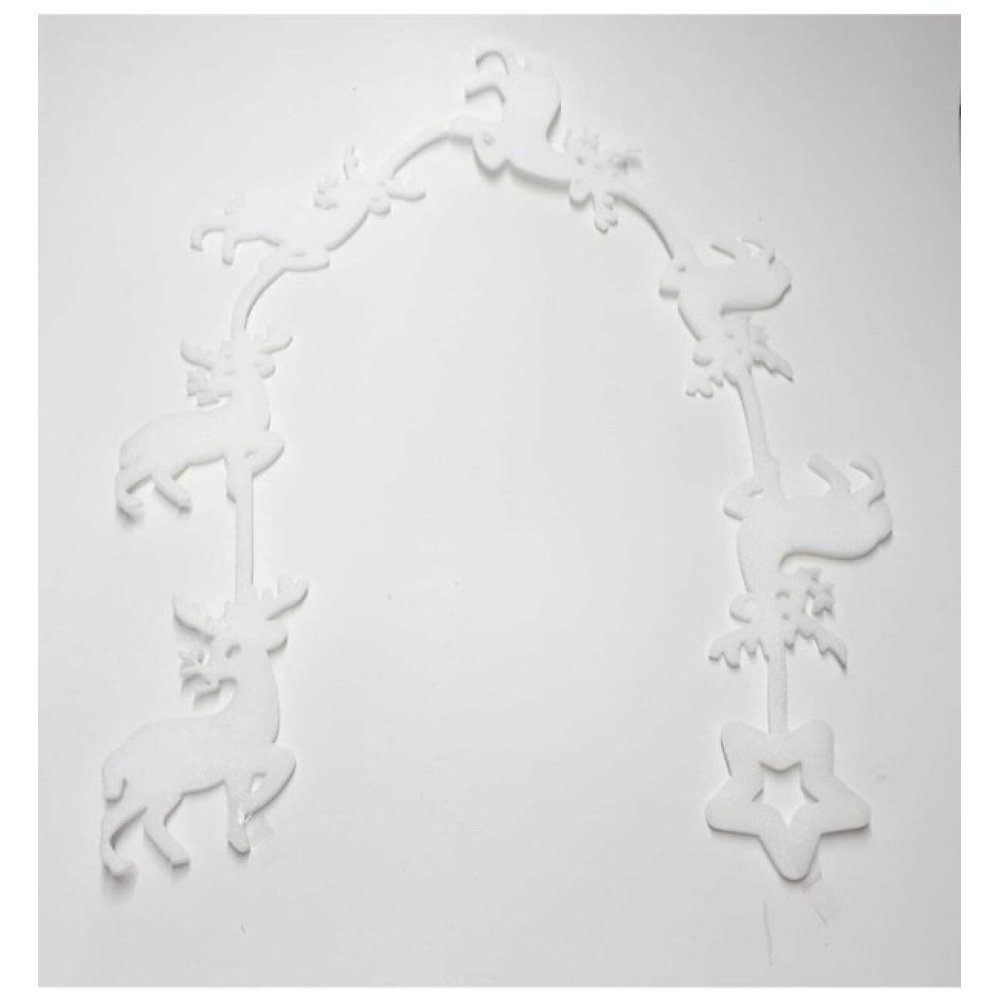 White Deer Ribbon Christmas Ornament