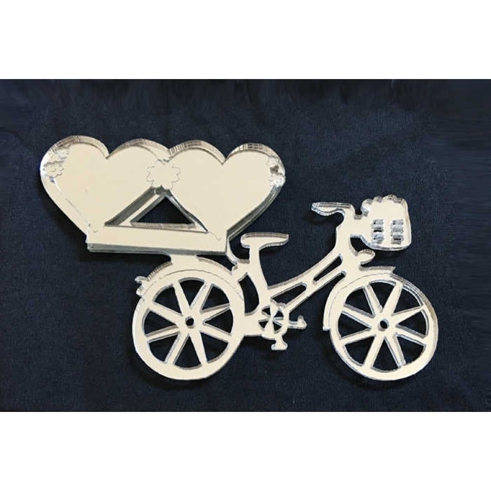 Bicycle Heart Plexi Two-Layer Silver 4Mm Pk:10