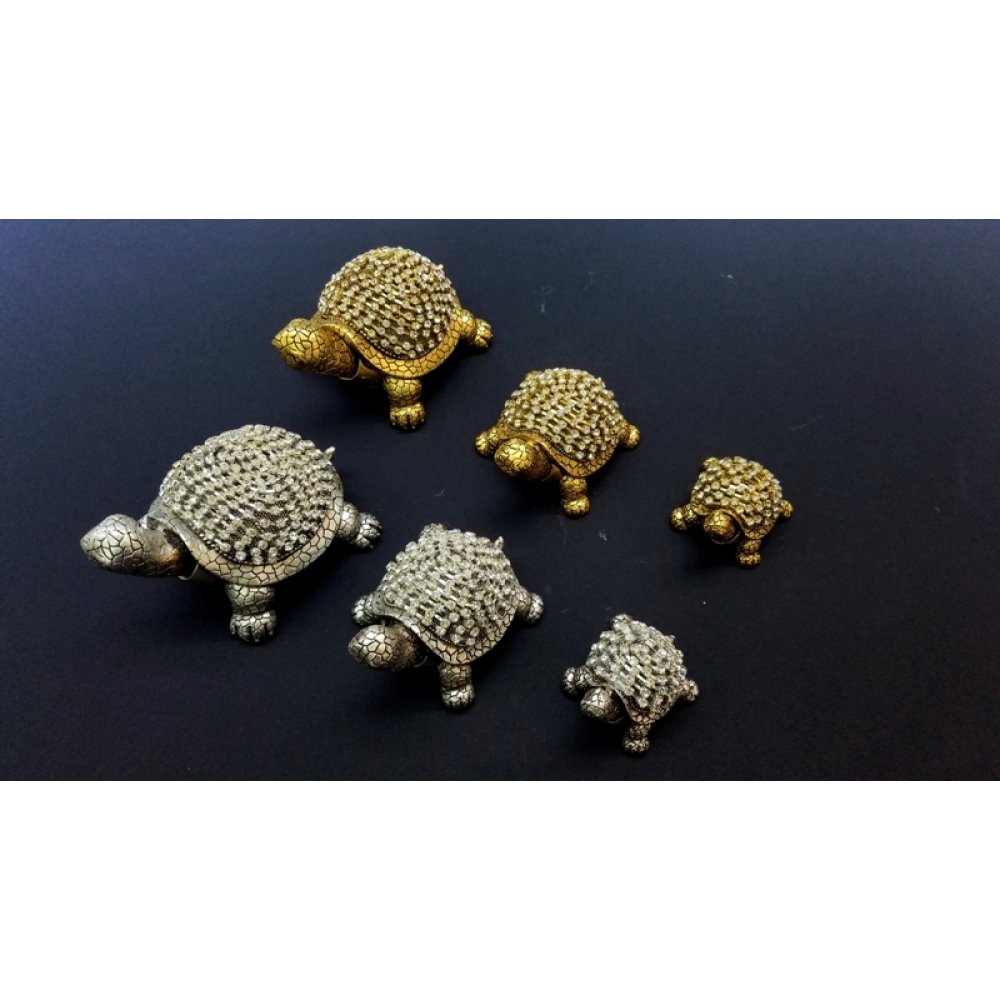 Bronze Tortoise Trinket Console Set of 3