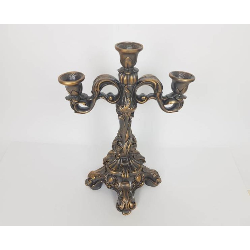 Large Size Gold Color 3-Arm Candlestick