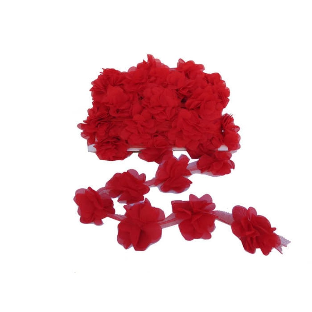 Flower Tulle Laz.Cut.Large Red P10Yard(120Flower)-80