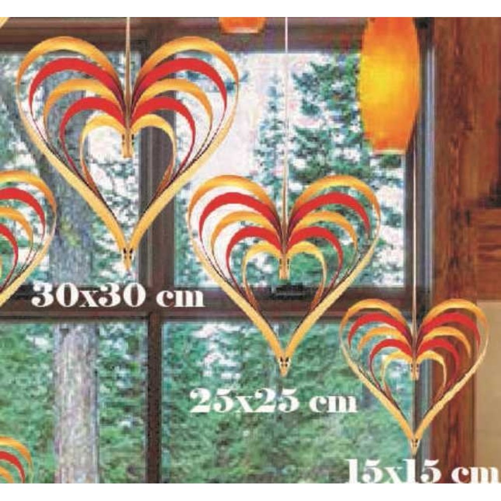 Snap Fastener Set of 3 Heart Ornament