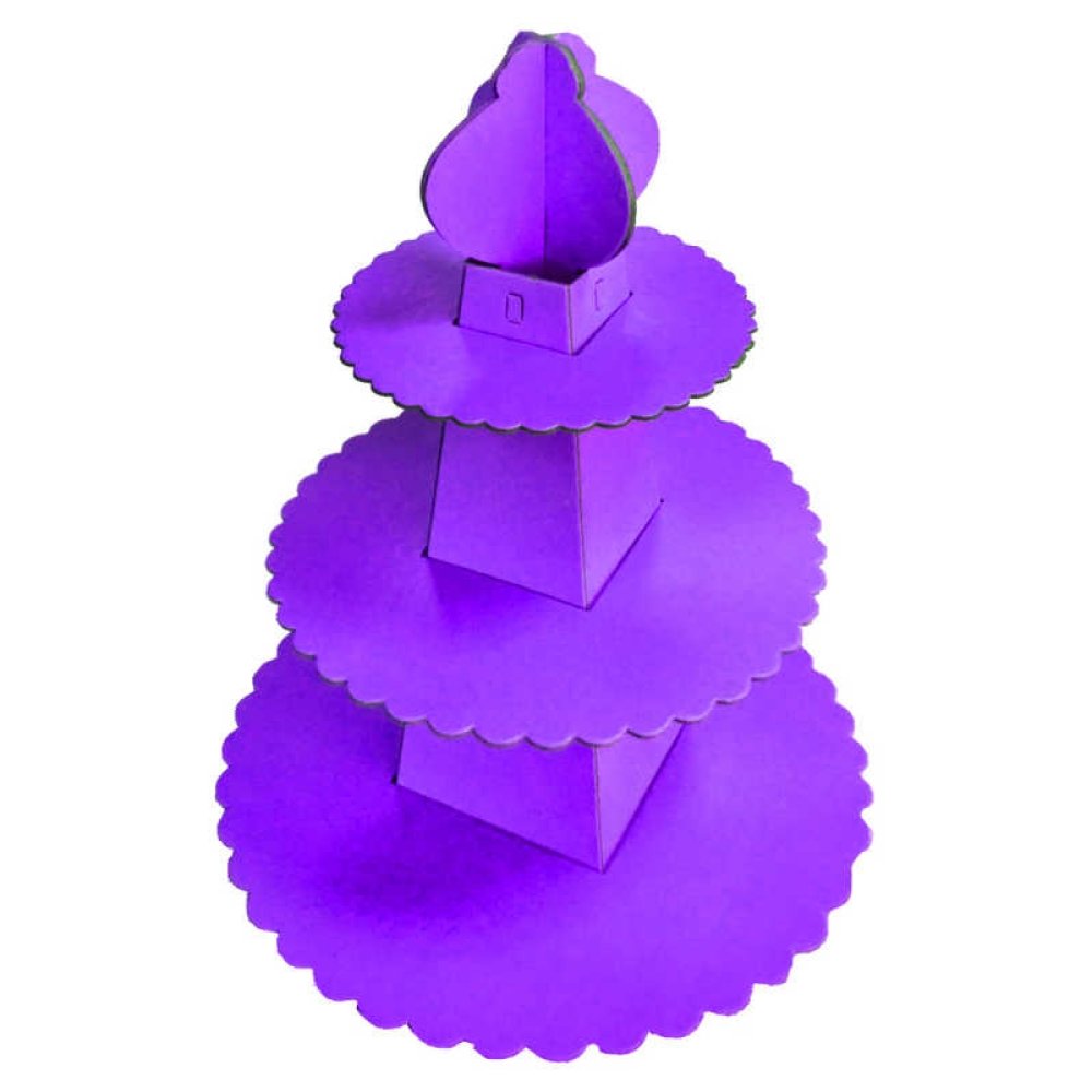 Cup Cake Stand Pyramid Model Plain Color Purple Pk:1 Kl:60