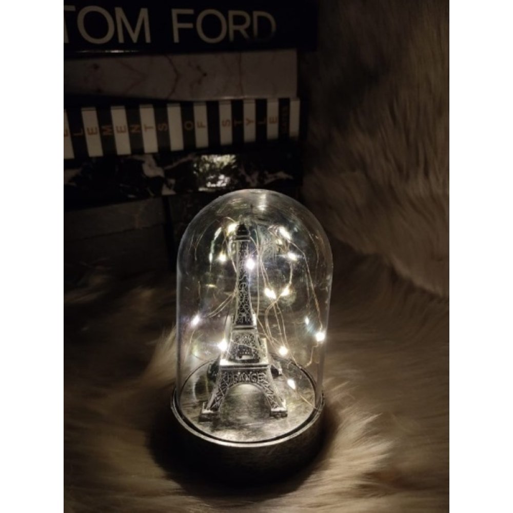 Eiffel Tower Design Illuminated Glass Dome
