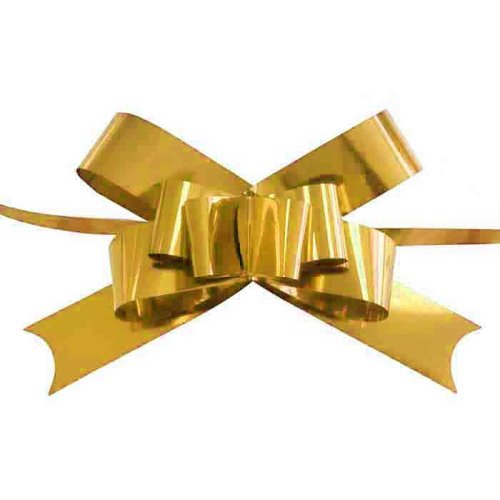 Drawing Bow From Raffia To Metallized 2Cm Acetate Box Gold Pk:50 Kl:50